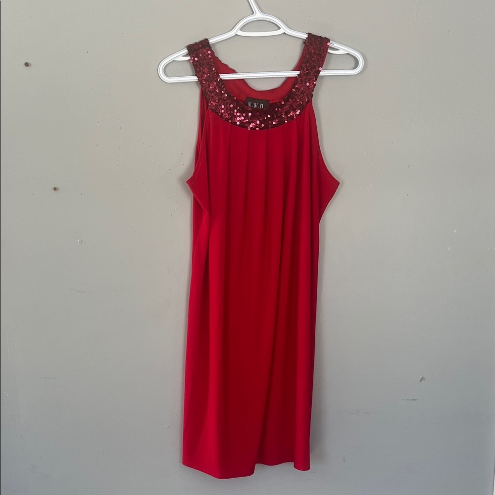 Chic NWD  Red Sequin Mini Dress LG